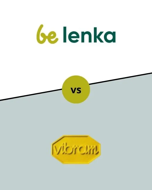 logos de Be Lenka vs Vibram fivefingers